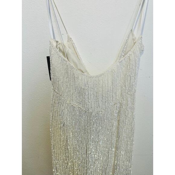 NWT RETROFETE Women's Moonglow White Katya Revolve Sequin Maxi Dress Size Large - Picture 14 of 15